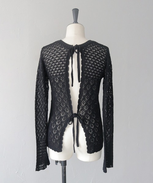 CLEIO(クレイオ)の「【CLEIO】2WAY透かし編み袖フレアトップス 2WAY OPENWORK SLEEVE FLARE TOP/986-14612(カーディガン/ボレロ・レディース・ブラック/アイボリー・FREE)」の11枚目の写真