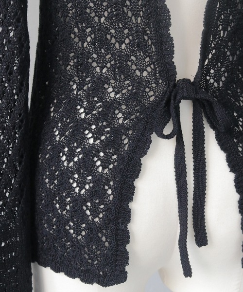 CLEIO(クレイオ)の「【CLEIO】2WAY透かし編み袖フレアトップス 2WAY OPENWORK SLEEVE FLARE TOP/986-14612(カーディガン/ボレロ・レディース・ブラック/アイボリー・FREE)」の8枚目の写真