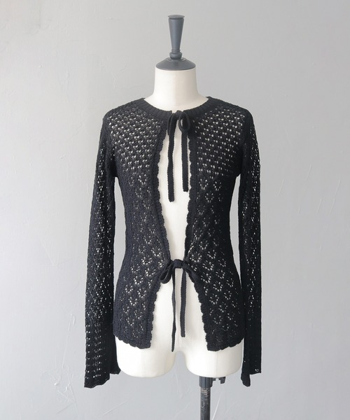 CLEIO(クレイオ)の「【CLEIO】2WAY透かし編み袖フレアトップス 2WAY OPENWORK SLEEVE FLARE TOP/986-14612(カーディガン/ボレロ・レディース・ブラック/アイボリー・FREE)」の10枚目の写真