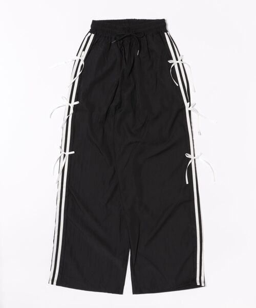 TONE SELECT WEAR（トーンセレクトウェア）の「【URGE：】リボン付き トラックパンツ（デニムパンツ・レディース・ブラック・SMALL/MEDIUM/LARGE/X-LARGE）」の6枚目の写真