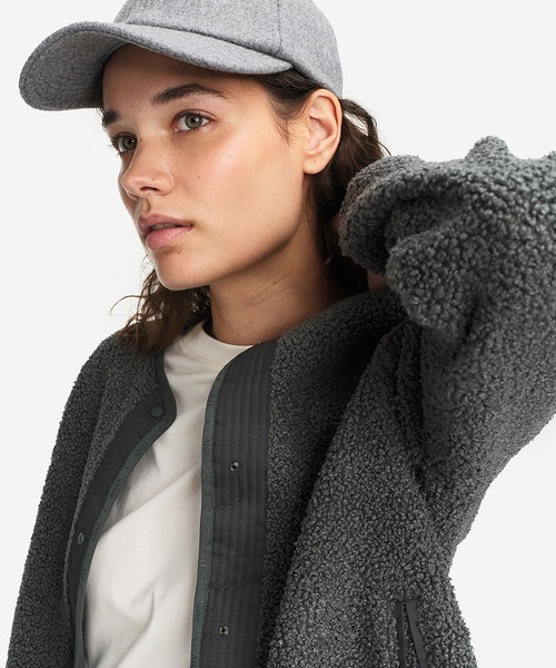 ショートシェルパ テリー ノーカラージャケット（ブルゾン）｜AIGLE