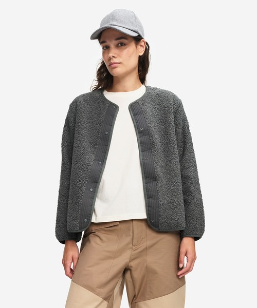 ショートシェルパ テリー ノーカラージャケット（ブルゾン）｜AIGLE