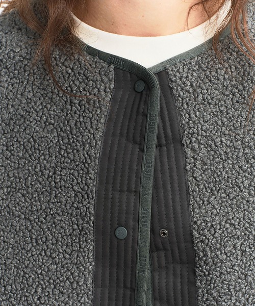 ショートシェルパ テリー ノーカラージャケット（ブルゾン）｜AIGLE