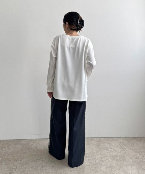 LHELBIE（レルビエ）の「フリンジラインパンツ（その他パンツ・レディース・チャコールグレー/ベージュ/アイボリー・M）」の15枚目の写真