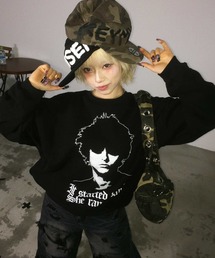 KEYMISERY（キーミザリー）の「A'GEM/9 × .kom 『KEYMISERY/キーミザリー』 HUMAN PRINT CROP SWEATSHIRT/ヒューマンプリントデザイン クロップ スウェットシャツ（スウェット）」