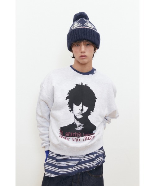 KEYMISERY(キーミザリー)の「A'GEM/9 × .kom 『KEYMISERY/キーミザリー』 HUMAN PRINT CROP SWEATSHIRT/ヒューマンプリントデザイン クロップ スウェットシャツ(スウェット・メンズ・ブラック/ライトグレー・S)」の7枚目の写真