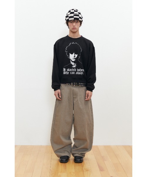 KEYMISERY(キーミザリー)の「A'GEM/9 × .kom 『KEYMISERY/キーミザリー』 HUMAN PRINT CROP SWEATSHIRT/ヒューマンプリントデザイン クロップ スウェットシャツ(スウェット・メンズ・ブラック/ライトグレー・S)」の10枚目の写真