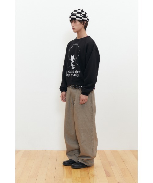 KEYMISERY(キーミザリー)の「A'GEM/9 × .kom 『KEYMISERY/キーミザリー』 HUMAN PRINT CROP SWEATSHIRT/ヒューマンプリントデザイン クロップ スウェットシャツ(スウェット・メンズ・ブラック/ライトグレー・S)」の8枚目の写真