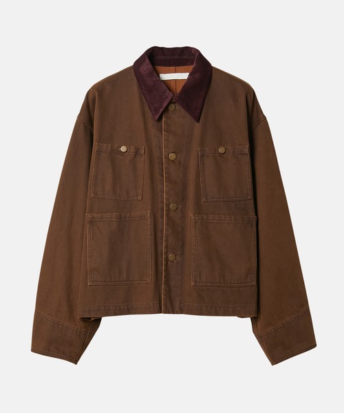 LE CIEL BLEU（ルシェルブルー）の「ピグメントツイルブルゾン w/ファーカラー / Pigment Twill Blouson w/Fur Collar（テーラードジャケット・レディース・ブラウン/ネイビー・38/36）」の3枚目の写真