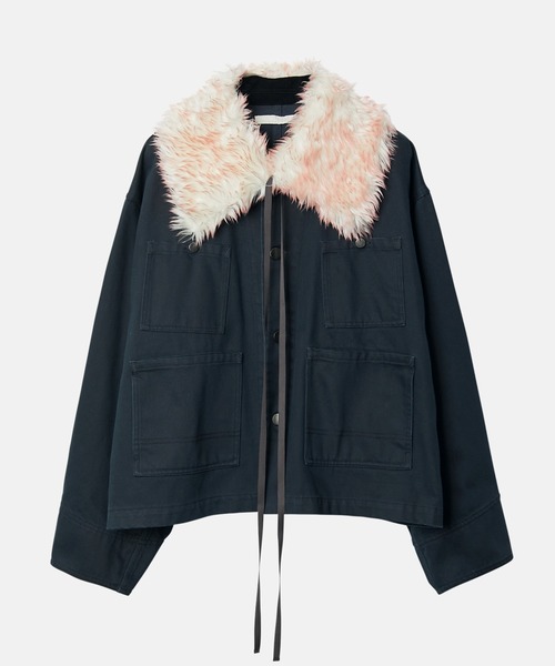 LE CIEL BLEU（ルシェルブルー）の「ピグメントツイルブルゾン w/ファーカラー / Pigment Twill Blouson w/Fur Collar（テーラードジャケット・レディース・ブラウン/ネイビー・38/36）」の10枚目の写真