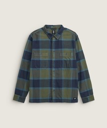 即決M 00s バンズ VANS チェック柄コットンシャツ OldSkate ワッペン USA VANS バンズ CHECK SHIRTS 長袖 チェックシャツ パープル