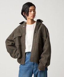 CITEN(シテン)の<CITEN>ミニチェックジャケットグレー(カバーオール)