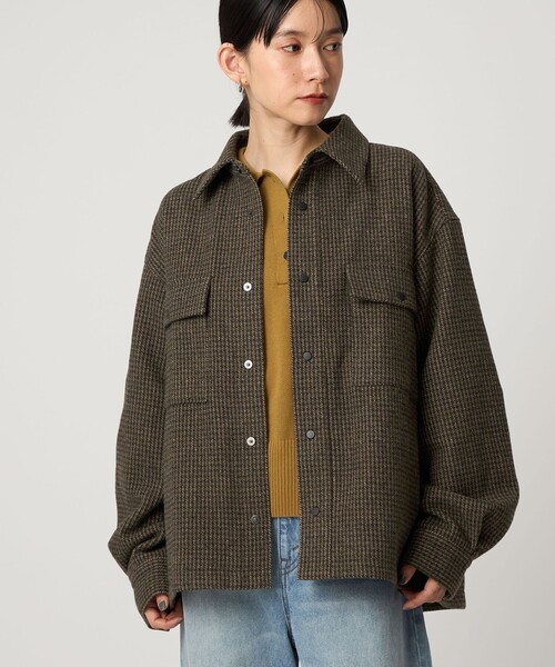 CITEN（シテン）の「＜CITEN＞ミニチェックジャケットグレー（カバーオール・レディース・ダークグレー・M/S）」の5枚目の写真