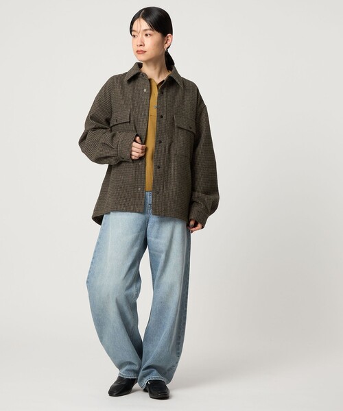 CITEN（シテン）の「＜CITEN＞ミニチェックジャケットグレー（カバーオール・レディース・ダークグレー・M/S）」の6枚目の写真