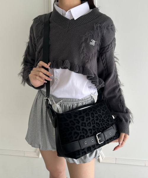 wears（ウェアーズ）の「【500mlペットボトル収納可】レオパードプリントベルトショルダーバッグ（ハンドバッグ・レディース・ブラウン/ブラック/ベージュ/ダークブラウン・FREE）」の18枚目の写真