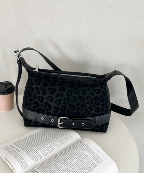 wears（ウェアーズ）の「【500mlペットボトル収納可】レオパードプリントベルトショルダーバッグ（ハンドバッグ・レディース・ブラウン/ブラック/ベージュ/ダークブラウン・FREE）」の13枚目の写真