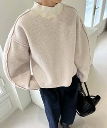 YUGA_YGMC Drop shoulder wool-look top