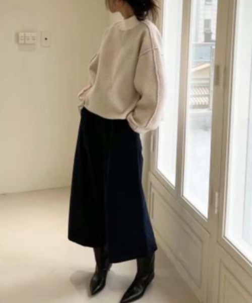 FREE STYLISTS(フリー スタイリスト)の「YUGA_YGMC Drop shoulder wool-look top(ニット/セーター・レディース・オフホワイト/グレー/ブルー・FREE)」の6枚目の写真