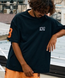 STUD MUFFIN（スタッドマフィン）の「mt10072-7ozコットン天竺 8スマイル ドローコードワイドSSTシャツ(614-02871)（Tシャツ/カットソー）」