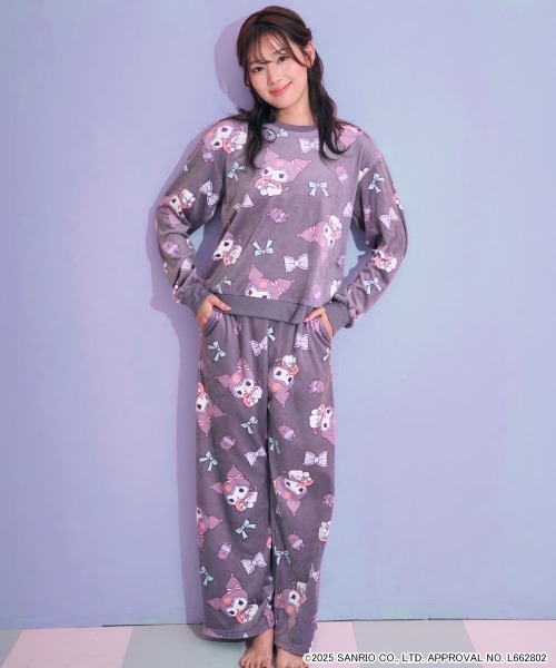 セール】クロミ ストレッチ ソフトボア 長袖 上下セット（ルームウェア