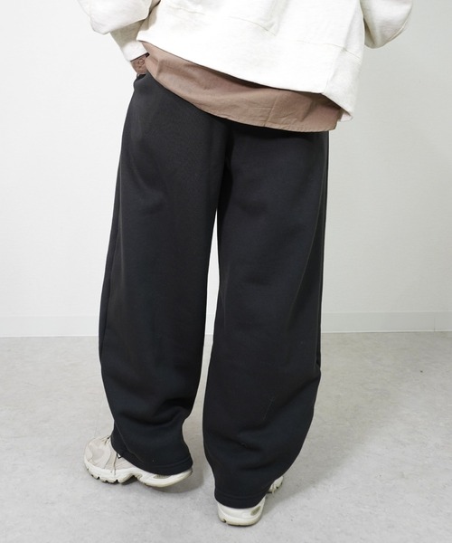 gossara（ゴサラ）の「裏起毛カーブパンツ（スウェットパンツ・レディース・アイボリー系/ブラウン/スミクロ・FREE）」の14枚目の写真