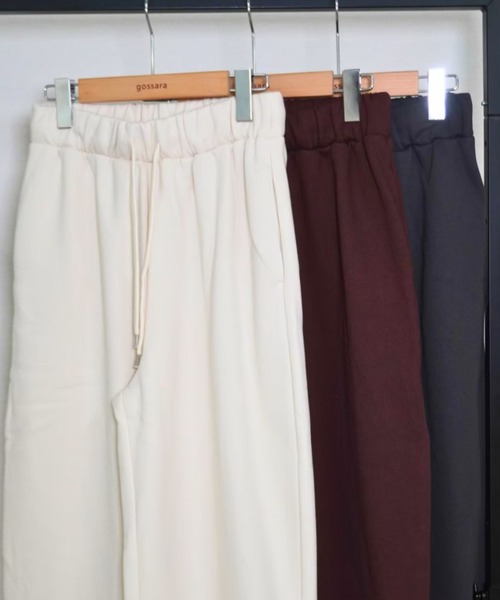 gossara（ゴサラ）の「裏起毛カーブパンツ（スウェットパンツ・レディース・アイボリー系/ブラウン/スミクロ・FREE）」の16枚目の写真