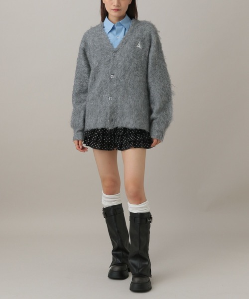 ALAND（エーランド）の「【UNISEX】ALAND／Aロゴシャギーカーディガン（カーディガン/ボレロ・レディース・グレー/ブラウン・LARGE/SMALL）」の3枚目の写真