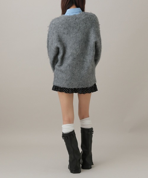 ALAND（エーランド）の「【UNISEX】ALAND／Aロゴシャギーカーディガン（カーディガン/ボレロ・レディース・グレー/ブラウン・LARGE/SMALL）」の5枚目の写真