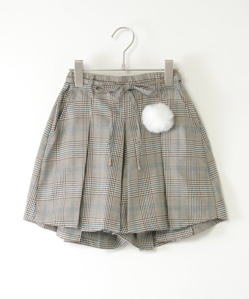 ikka(イッカ)の「ポンポン付きチェックタックキュロット(120~160cm)(その他パンツ・キッズ・ベージュ/ダークグレー・120/130/140/150/160)」の13枚目の写真