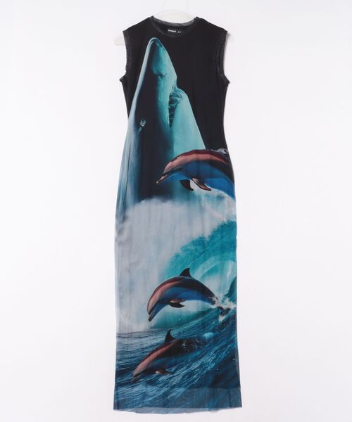 Desigual(デシグアル)の「【Desigual×BOTTER】オーシャンプリントノースリーブドレス(ワンピース・レディース・ブルー・S/L/M)」の2枚目の写真