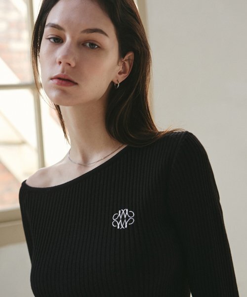 NICK&NICOLE(ニックアンドニコール)の「NICOLE SHOULDER RIBBED KNIT_BLACK(ニット/セーター・レディース・その他・FREE)」の2枚目の写真