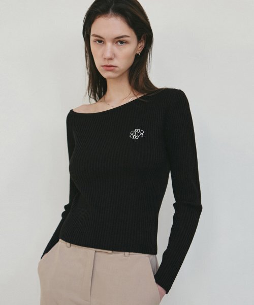 NICK&NICOLE(ニックアンドニコール)の「NICOLE SHOULDER RIBBED KNIT_BLACK(ニット/セーター・レディース・その他・FREE)」の3枚目の写真