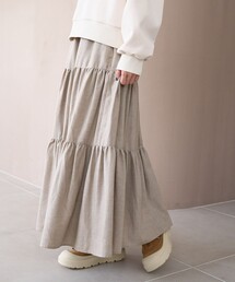 coen | ウールライクガーゼティアードスカート(スカート)