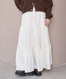 coen（コーエン）の「ウールライクガーゼティアードスカート（スカート）」