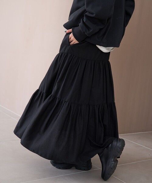 セール】ウールライクガーゼティアードスカート（スカート）｜coen