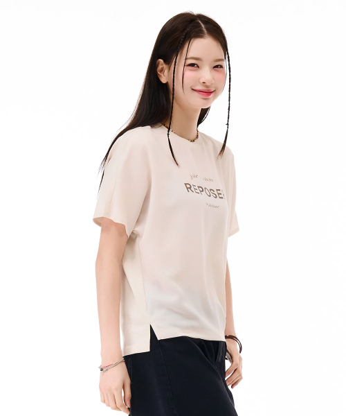 CHASECULT(チェイスカルト)の「女性レタリングウーブン配色半袖Tシャツ-ベージュ(Tシャツ/カットソー・レディース・ベージュ・85/90)」の5枚目の写真