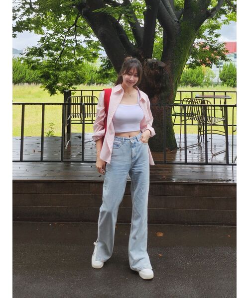 MUSINSA STANDARD WOMAN（ムシンサスタンダードウーマン）の「ウィメンズストレートスリットデニムパンツ[スカイブルー]（デニムパンツ・レディース・その他・30/24/25/26/27/28/29）」の10枚目の写真