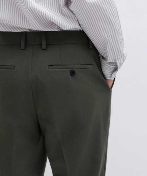 MUSINSA STANDARD（ムシンサスタンダード）の「セミワイド隠しバンディングスラックス[ダスティカーキ]（スラックス・メンズ・その他・40/38/33/26/27/28/29/42/36/34/32/30/31）」の7枚目の写真