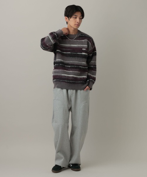 LAND MUSEUM(ランドミュージアム)の「LAND MUSEUM/モヘアボーダーニットプルオーバー(ニット/セーター・メンズ・レッド/パープル・LARGE/MEDIUM)」の5枚目の写真