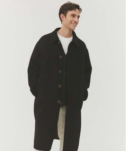 CASHMERE CASHMERE(カシミヤカシミヤ)の「【CASHMERE CASHMERE/カシミアカシミア】CASHMERE REVERSIBLE OVER COAT(ステンカラーコート・メンズ・ブラック/モカ・48/44)」の5枚目の写真