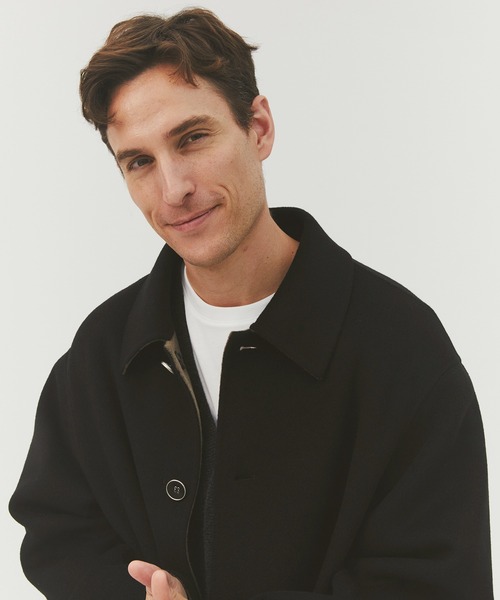 CASHMERE CASHMERE(カシミヤカシミヤ)の「【CASHMERE CASHMERE/カシミアカシミア】CASHMERE REVERSIBLE OVER COAT(ステンカラーコート・メンズ・ブラック/モカ・48/44)」の6枚目の写真