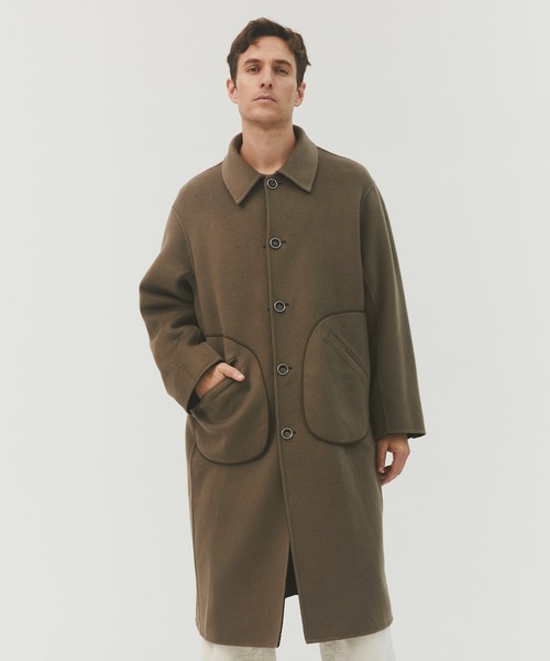 CASHMERE CASHMERE(カシミヤカシミヤ)の「【CASHMERE CASHMERE/カシミアカシミア】CASHMERE REVERSIBLE OVER COAT(ステンカラーコート・メンズ・ブラック/モカ・48/44)」の7枚目の写真
