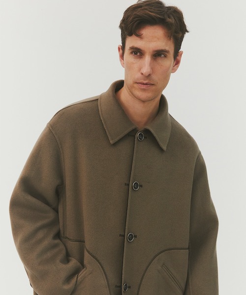 CASHMERE CASHMERE(カシミヤカシミヤ)の「【CASHMERE CASHMERE/カシミアカシミア】CASHMERE REVERSIBLE OVER COAT(ステンカラーコート・メンズ・ブラック/モカ・48/44)」の8枚目の写真