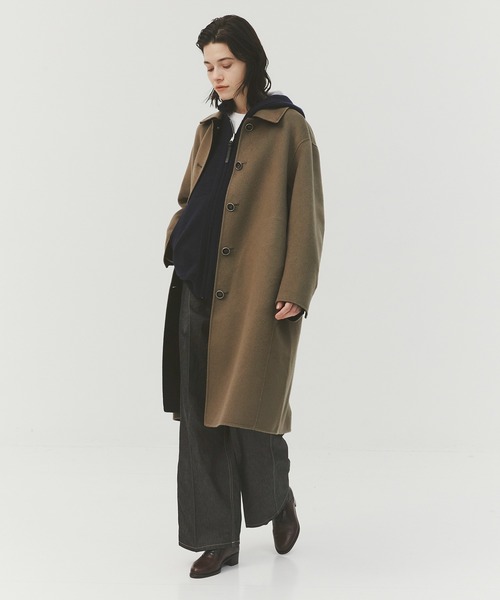 CASHMERE CASHMERE(カシミヤカシミヤ)の「【CASHMERE CASHMERE/カシミアカシミア】CASHMERE REVERSIBLE OVER COAT(ステンカラーコート・メンズ・ブラック/モカ・48/44)」の12枚目の写真
