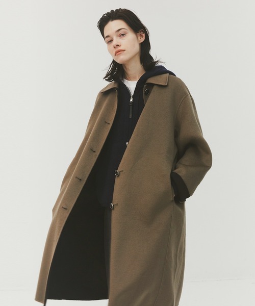 CASHMERE CASHMERE(カシミヤカシミヤ)の「【CASHMERE CASHMERE/カシミアカシミア】CASHMERE REVERSIBLE OVER COAT(ステンカラーコート・メンズ・ブラック/モカ・48/44)」の13枚目の写真