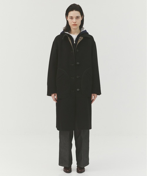 CASHMERE CASHMERE(カシミヤカシミヤ)の「【CASHMERE CASHMERE/カシミアカシミア】CASHMERE REVERSIBLE OVER COAT(ステンカラーコート・メンズ・ブラック/モカ・48/44)」の14枚目の写真