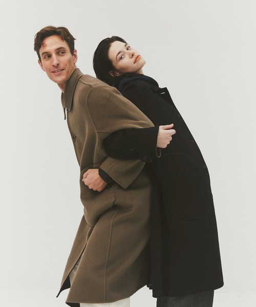 CASHMERE CASHMERE(カシミヤカシミヤ)の「【CASHMERE CASHMERE/カシミアカシミア】CASHMERE REVERSIBLE OVER COAT(ステンカラーコート・メンズ・ブラック/モカ・48/44)」の18枚目の写真
