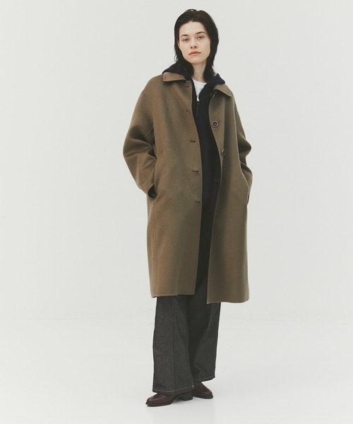 CASHMERE CASHMERE(カシミヤカシミヤ)の「【CASHMERE CASHMERE/カシミアカシミア】CASHMERE REVERSIBLE OVER COAT(ステンカラーコート・メンズ・ブラック/モカ・48/44)」の22枚目の写真