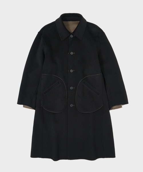 CASHMERE CASHMERE(カシミヤカシミヤ)の「【CASHMERE CASHMERE/カシミアカシミア】CASHMERE REVERSIBLE OVER COAT(ステンカラーコート・メンズ・ブラック/モカ・48/44)」の21枚目の写真