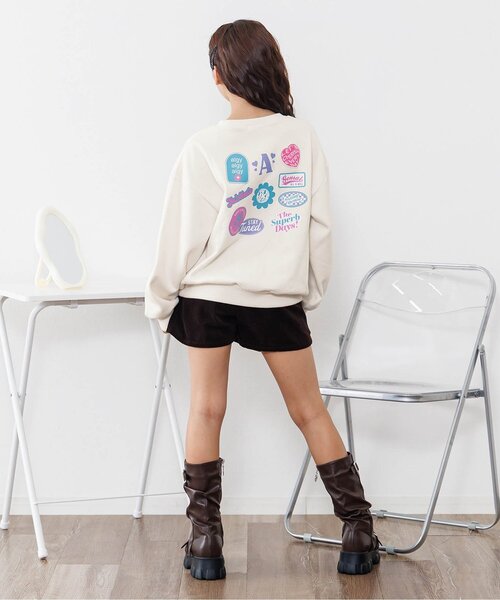 algy（アルジー）の「裏起毛バックワッペントレーナー（スウェット・キッズ・チャコール/ラベンダー/オフホワイト・XX-SMALL/X-SMALL/SMALL/MEDIUM）」の15枚目の写真